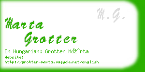 marta grotter business card